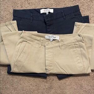 Topman Two-Pack Chinos in Navy and Beige